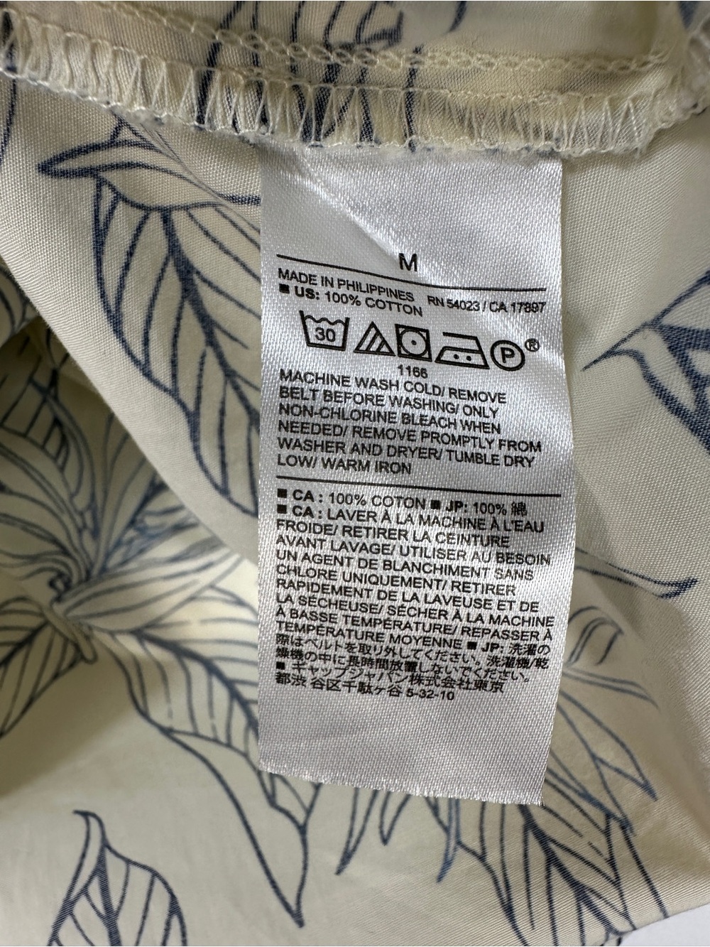 Banana Republic One Shoulder Midi Dress Cotton Poplin Blue Floral Cream Size M - Picture 6 of 9